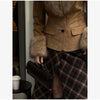 Beige Faux Suede Women Jacket Fur Collar Cuffs Trim Button Front Coat Vintage Western Cowgirl Style Warm Winter Outerwear