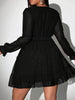 Sexy V-Neck Short Dress Plus Size Solid Polka Dot Long-Sleeve American Slim A-Line Skirt Elegant Party Women's Evening Dress