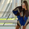 Women's Shorts 2 Pcs Sets Panelled Lantern Long Sleeve Ruched Zipper Loose Coats Lace Up Short Pants Chic Lady Sporty Outfit
