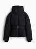 Casual Belted Hooded Cotton Coats Women Solid Full Sleeve Stand Collar Zipper Padded Coat Lady Winter Daily Street Wear