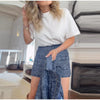 Vintage Print Zip Up Jacket 2 Piece Set Stand Collar Loose Coat High Waist Casual Shorts Women Autumn Retro Suit