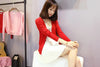 6XL Plus Size Women Knitted Cardigan Coat Solid Color Red Winter Casual V-Neck Long Sleeve Crochet Knit Sweater Coat Female Top