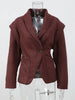 Vintage Oversized Suede Leather Jacket Women Shoulder Pad Full Sleeve One Button Coat autumn Lady Chic Bomber Streetwear