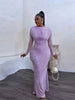 Chic and Elegant Women's Evening Dress Mesh Draped Collar Long Sleeve Bodycon Mid Dress Slim High Waisted Sexy Ladies Dress