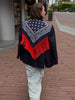 Women Blazer Jacket Bandana Print Fringe Shawl Back Patchwork Tassel Detail Lapel Long Sleeve Single‑Breasted Casual Suit Coat