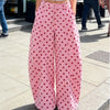 Y2K Barrel Jeans for Women Polka Dots Print High Waist Wide Leg Mom Jeans Vintage Boyfriend Denim Pants Streetwear