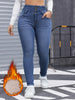 Women's High Waist Fleece Lined Skinny Jeans Stretch Slim Fit Denim Pants Warm Thick Thermal Trousers Winter Daily Streetwear