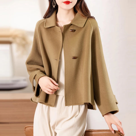 Women's 100% Cashmere Thick Double Sided Jacket Classic Multi Functional Suitable for Business