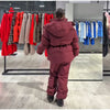 Drawstring Women's Winter Padded Jacket Pant Suits Hooded Full Sleeve Warm Jackets Pants Thicken Casual Lady Outfit