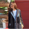 Printed Tassel Blazer Women Spliced Lapel Suit Jacket for Women Streetwear Autumn Winter Loose Casual Outerwear