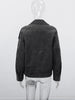 Spring Green Suede Bomber Jacket For Women Vintage Stand Collar Zipper Long Sleeve Coats Lady Street Chic Outerwear