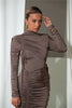 Long Sleeve Ruched Sexy Maxi Dress For Women Autumn Winter Drawstring Turtleneck Bodycon Sexy Long Dress Elegant