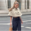 Women's Trench Cape Coat Vintage Double Breasted Short Trench Style Poncho Female Spring Woman Street Outerwear