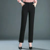 Spring and Autumn Khaki High Waist Straight Baggy Pants Women, Navy Middle-aged Mom Stretch Casual Trousers,Plus Size M-8XL