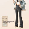 Winter High Waist Flared Pants Women Tummy Control Velvet Bell Bottom Trousers Thick Warm Wide Leg Pants Casual Streetwear Fashi