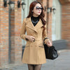 Autumn Winter Women Wool Coat Ladies Woolen Long Coat Female Slim-fit Double-Breasted Jacket with Belt S-3XL