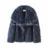 Winter Lulicore Brown Faux Fur Coat Women Chic Autumn Warm Fluffy Sheep Fur Jacket Big Fur Collar Overcoat