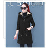Plus Velvet Thick Lamb Plush Jacket Women Autumn Winter Parkas Lace-Up Of Hooded Loose Long Embroid Trench Coat Female