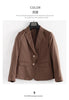 Preppy Style Slim Fit Solid Blazer Woman Double Button Turn-Down Collar Blazers Women Spring Autumn Basic Student JK Suit Coat