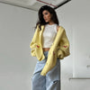 Fall Winter Sweater Women Loose Cardigan Dachshund Embroidery Cute Sausage Long Sleeve Jacket Coat Casual 58917