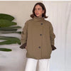 Checkered Women Short Trench Coat Lapel Double‑Breasted Belted Waist Jacket Autumn Retro Lady Outerwear
