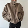 Autumn Women Stand Collar Woolen Jacket Single Breasted Long Sleeve Female Coat Chic Street Office Short Outerwears