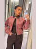Oversized Tie Waist Short Trench Coat Stand Collar Long Sleeve Patch Pockets Spring Chic Daily Casual Women Jacket