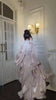 Early Autumn Turtleneck Lantern Sleeves Shinny Ruffles Pullover Floor Length Vacation Dress High Waist Female Vestido