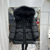Lagabogy Winter Women's Medium-Length White Duck Down Jacket Female Thick Waist-Fitted Puffer Coat Large Real Raccoon Fur