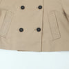Women Khaki Double Breasted Short Trench Jacket Vintage Notched Neck Long Sleeve Female Chic Lady Coat Outfits