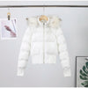 Faux Fur Hooded Cotton Jacket For Women Elegant Long Sleeve Zipper Coat Female Autumn Winter Warm Thicken Outerwear