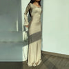 Spring Autumn Satin Long Dress Women Solid Flare Sleeve Lace Up Elegant Dresses Female Evening Party Clothes Ladies Vestido
