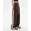 Plus Size Striped Streetwear Baggy Straight Trousers Joggers Sweatpants Hip Hop Women Elastic High Waist Wide Leg Sports Pants