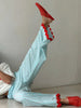 Colorful Striped Wide Leg Trousers Women Bohemian High Waist Multi-color Panelled Slim Straight Pants Lady Beachwear