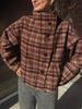Plaid Jacket For Women Casual Hood Zipper Long Sleeve Pockets Loose Coat Lady Top Spring Chic Street Outerwear