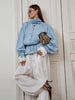Autumn Chic Women Short Trench Jacket Stand Collar Drawstring Waist Cinching Long Sleeve Zipper Casual Outerwear Coat