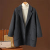 Double-sided Wool Coat Autumn Winter Women's Suit Collar Cocoon-neck Raglan Sleeves Small Lloose Versatile Pure Woolen Coat