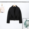Black Stand Collar Woolen Coats Women's High Street Buttons Full Sleeve Short Overcoats Autumn Female Solid Outwear