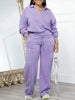 Striped Women's Set V-neck Long Sleeve Sweatshirt and SweatPants Tracksuit Winter Two 2 Piece Set Outfit