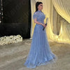 Customized Prom Dresses Classic Organza Feather Beading Draped A-line Long Dress Evening Party for Women