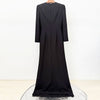 High Street Designer Party Vestido Women's Slit Sleeve Diamonds Beaded Maxi Long Dress