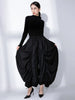 High Elastic Waist Black Wide Leg Arc Ankle Length Pants Loose Trousers Women Tide Autumn 31A0014