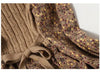 Autumn Winter Korean Patchwork Bandage Long Sleeved Knitted Dress Women's Slim Sweet Corduroy Flower Dresses