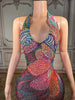 Sexy Sparkly Rhinestones Long Dress Women Mesh Party Celebrate Birthday Gown Photo Shoot Wear Performance Stage Costume