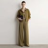 Wide Pants Woman Autumn Pleated Breathable Casual Trousers Loose Versatile Middle-aged Women's Clothing 12623019