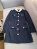 Designer Women Tweed Mini Dress Slim Fit High Waist Stand Collar Spring Office Ladies Long Sleeve Elegant A Line Dress