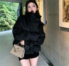 Women's Autumn Winter Jacket Double Breasted Stand Collar Solid Trench Coat Chic Korean Retro Clothes Lady Casual Coats