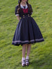 Japanese Sweet Lolita Style Women Dress Cute Bow Puff Sleeve Cosplay Patchwork Dresses Kawaii Girl Y2k Robe Vestido