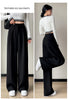 Wool Autumn Slim High Waist Straight Women's Pants Casual Solid Color Loose Chic Female Wide Leg Pants Office Ladies