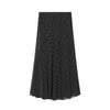 Women's Polka Dot Blouse Skirt Set Spring High Neck Batwing Sleeve Sheer Front Tie Bow Midi A-Line Dress Set
